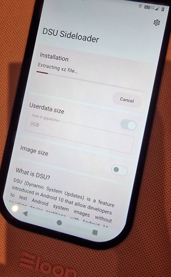 Image of DSU Sideloader running